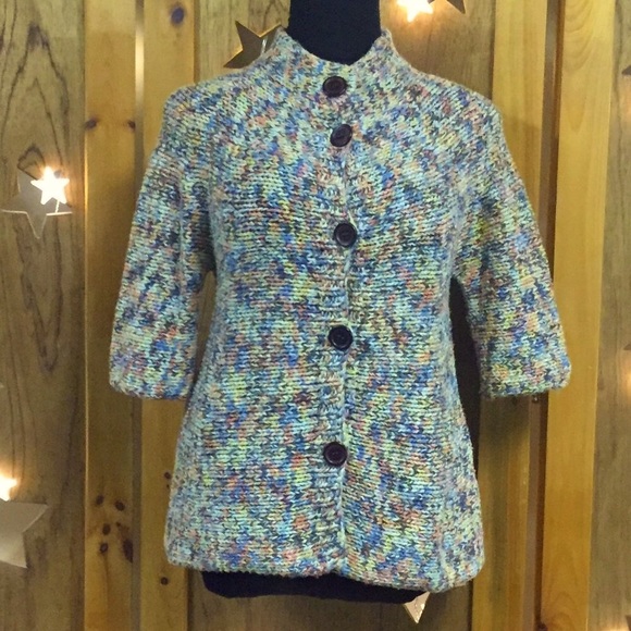 David Brooks Multicolored 3/4 Sleeve Cardigan - Picture 6 of 12